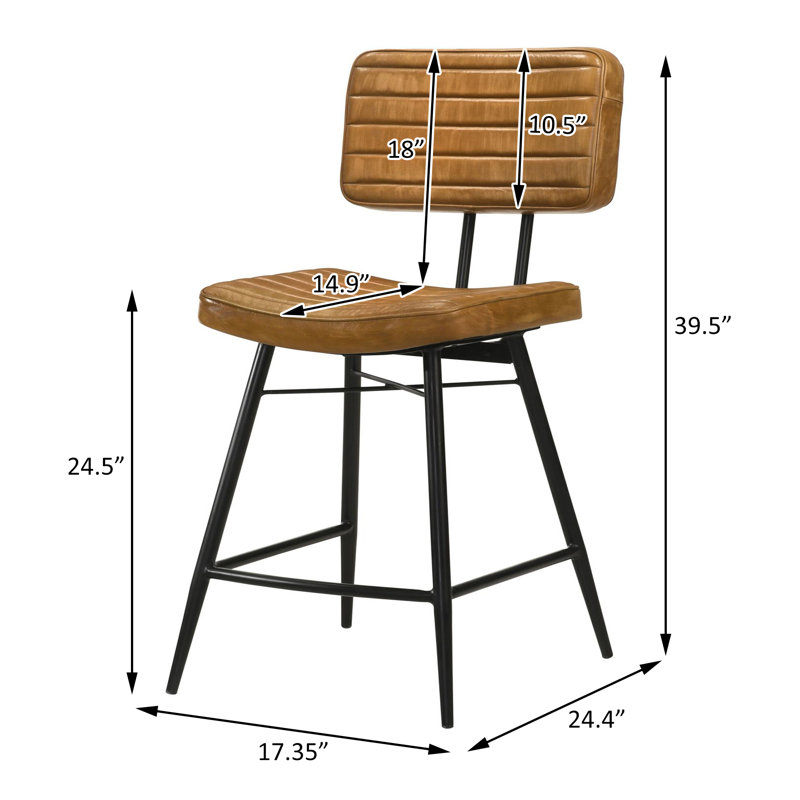 Tabouret de comptoir 24,5 po Hoyd, Brun