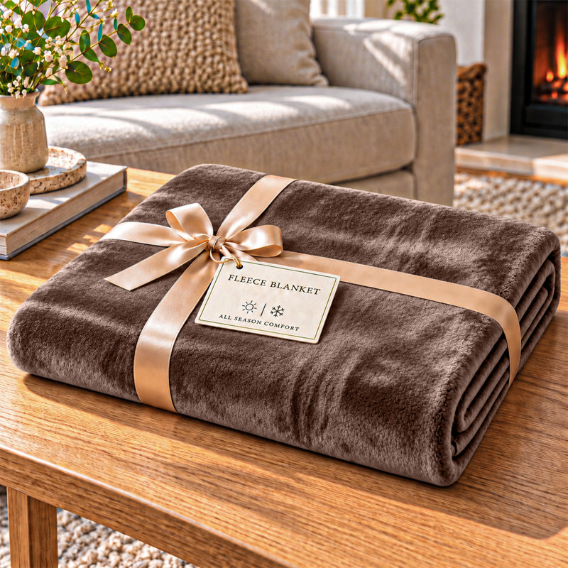 Imperial Homeware London Knitted Blanket, Super King, Coffee
