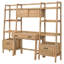 Ensemble de bureau d'ordinateur et de bibliothèque Schlesinger 4 pièces brun clair vieilli