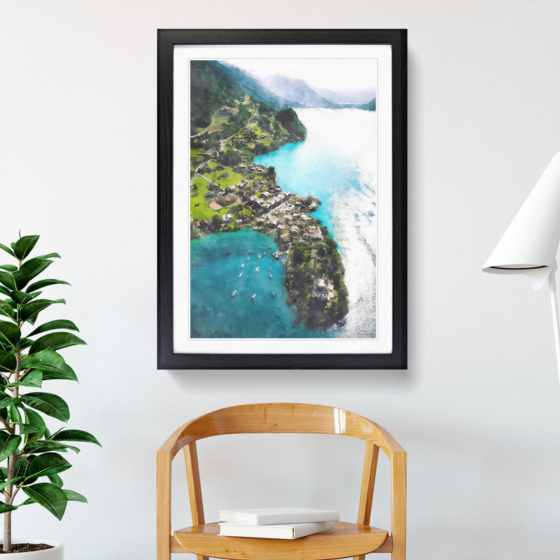 Over Grindelwald in Switzerland - Framed Print, 36cm H x 27cm W x 2cm D, Black Framed
