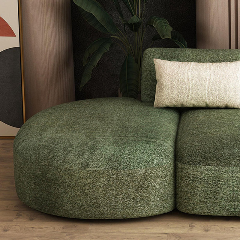 Chaise longue d'intérieur simple et décontractée, Left Hand Facing, Green