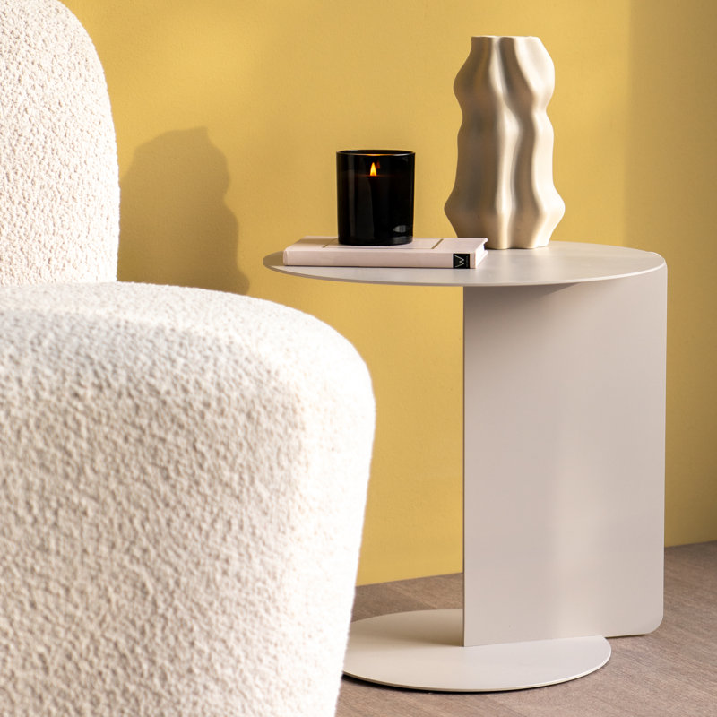 SALSA Pedestal End Table, Silky Taupe