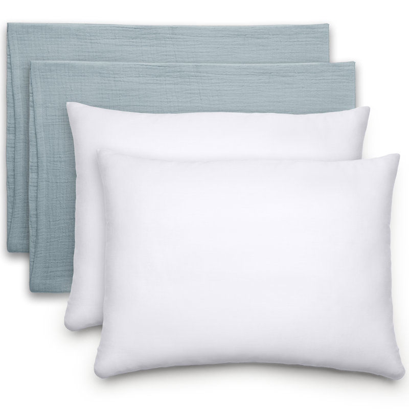 Comfy Cubs Toddler Pillow with Pillowcase, 13 x 18 in - Travel & Sleep Support for Kids - Lightweight, Soft and Cozy Pillow for Toddlers