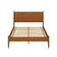 Lit plateforme Mid-Century pleine grandeur en chêne avec bois d'ingénierie, tête de lit haute et sans sommier pour la chambre à coucher, base à lattes à finition de retraite, décor pratique