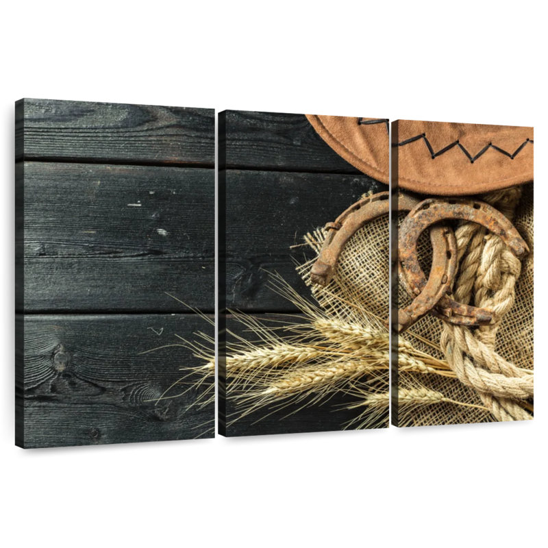 Lelar Cowboy Hat And Horseshoe, 48" H x 74" W