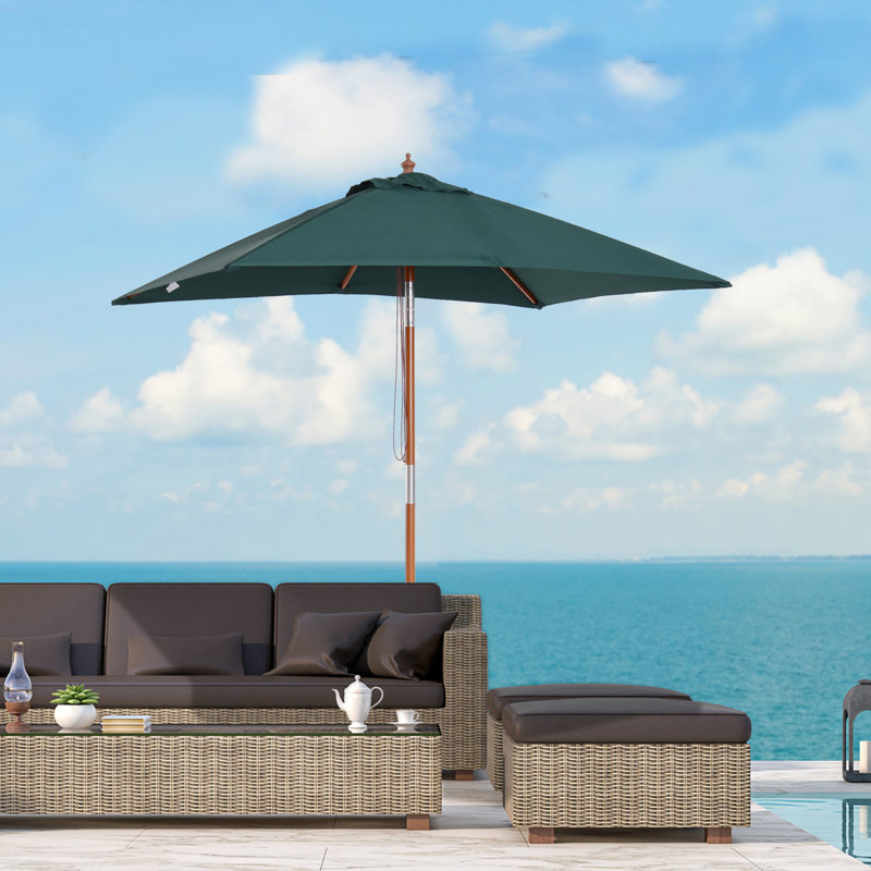 200cm X 150cm Rectangular Market Parasol, Green