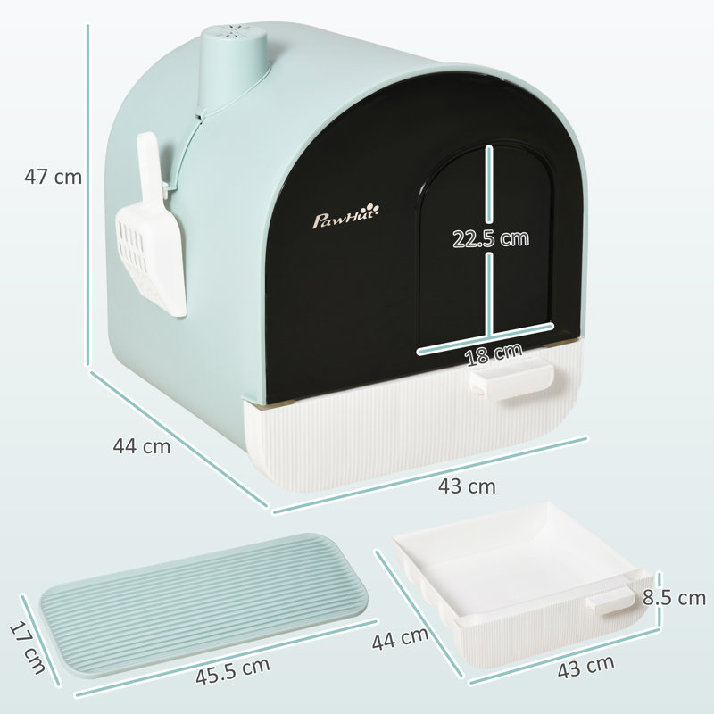 Plastic Litter Box Enclosure with Scoop
