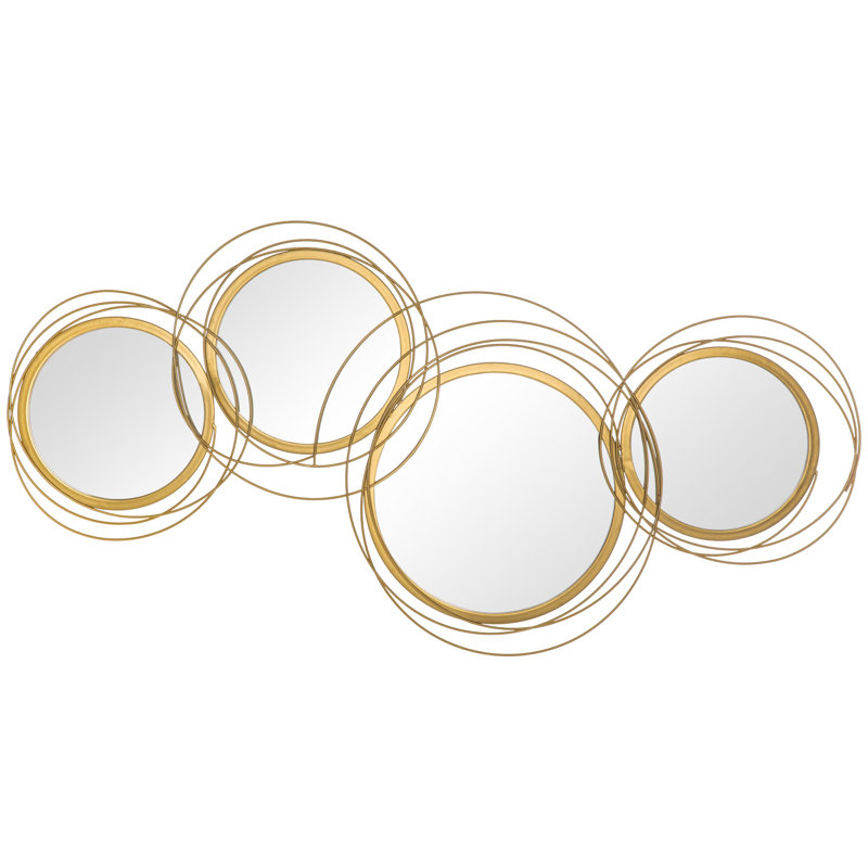 Daxten Metal Flat Wall Mirror, Gold