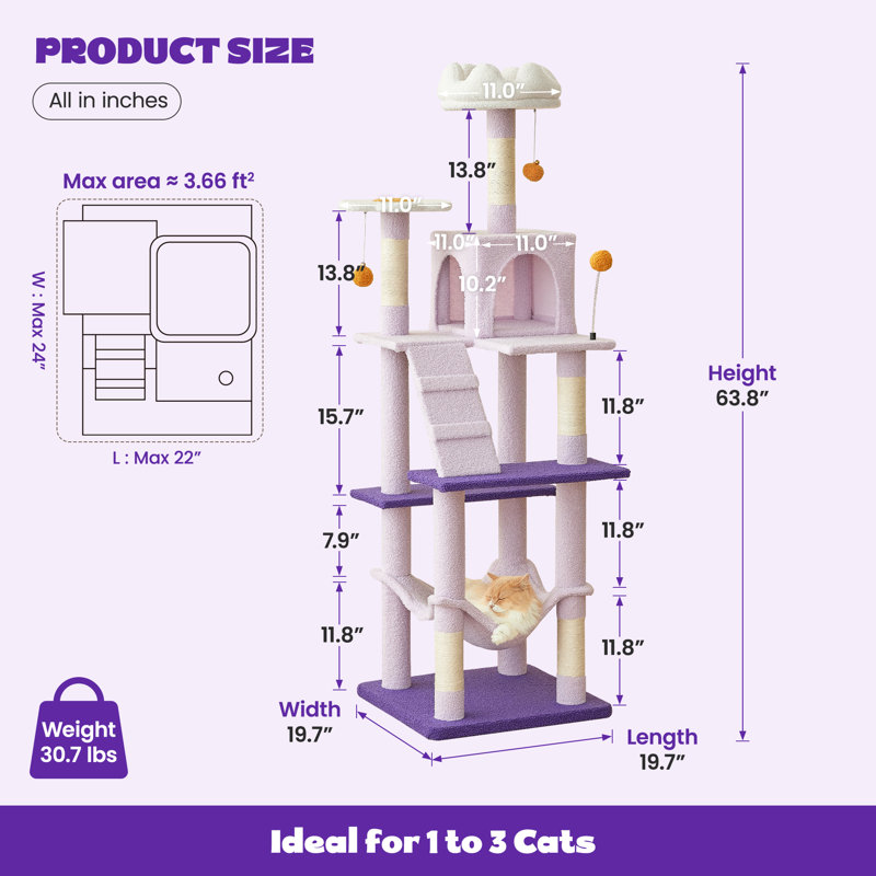 Grand condo 64 "pour chat
