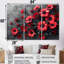 Monochromes rouges et noires marguerites photo III - marguerites ensemble d'art mural-107188922-107188925