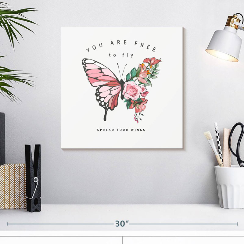 Tergel Free To Fly Typography, 16" H x 16" W