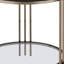 Table de bout ronde 24 "en pierre noire et champagne avec métal