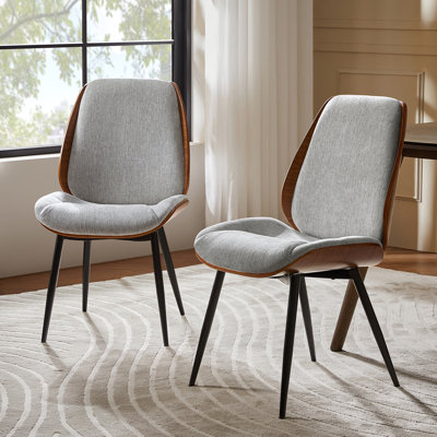  Oakham 19.75''W Modern Solid Wood Dining Chair Set with Bent Wood