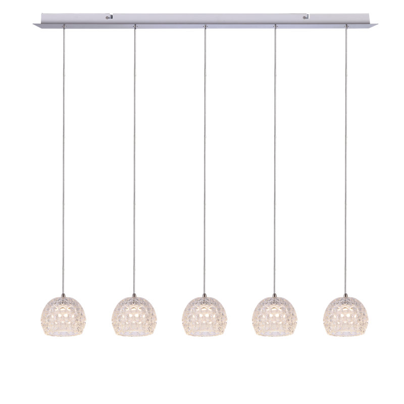 Bristow 5 - Light Nickel Cluster Pendant