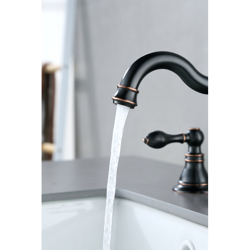 Derengge Two Handle 8 Inch Widespread Bathroom Faucet, Oil Rubbed Bronze