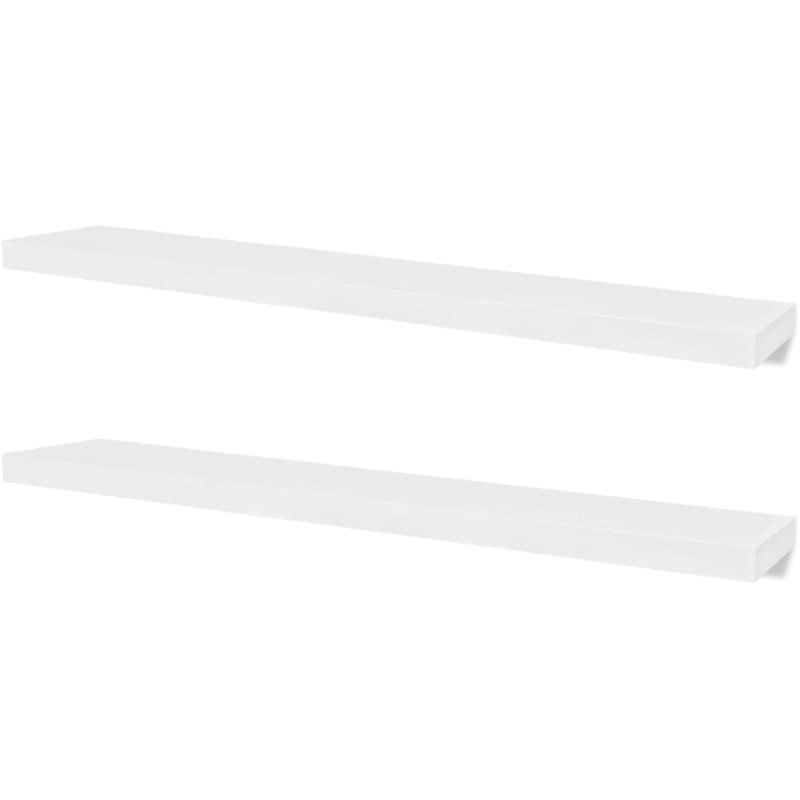 Wall Shelf Set Of 2 White MDF 47.2 In Wide Wall Mounting