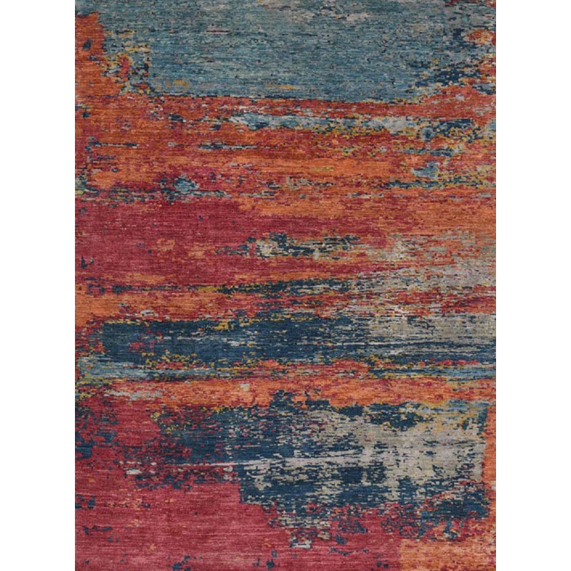 Contemporary One-of-a-Kind Rectangle 6'6" X 9'4" Hand Knotted Area Rug