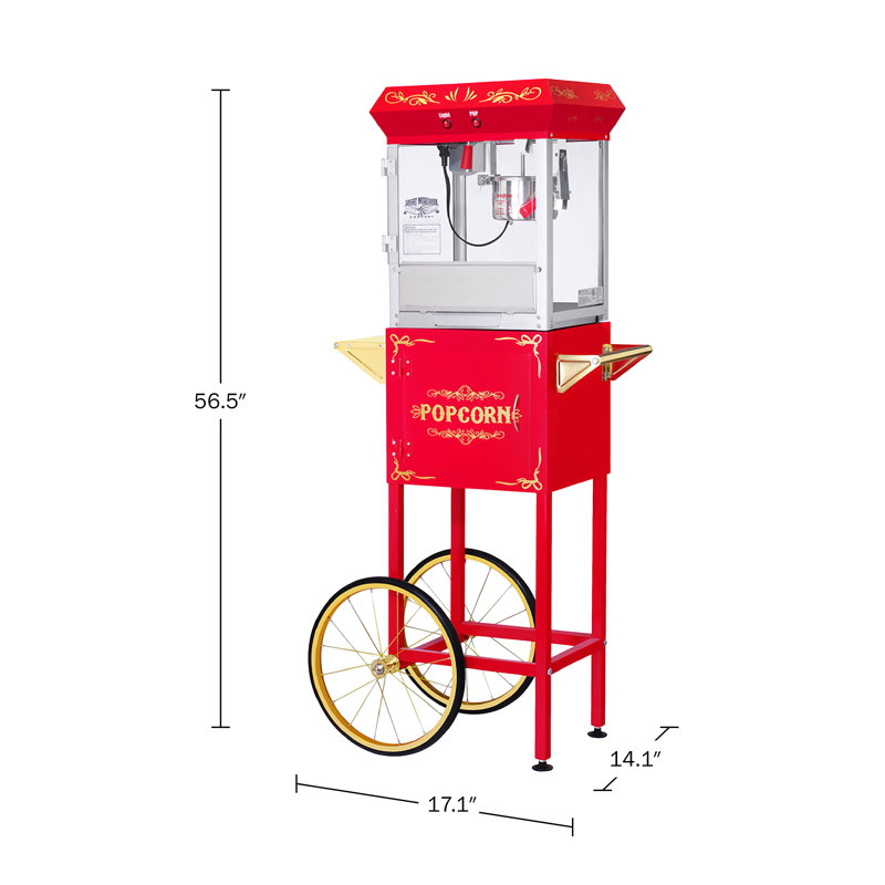 6 oz. Great Northern Popcorn Machine à maïs soufflé bouilloire avec chariot