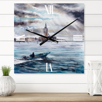 Storm Over Venice in Italy - Nautical & Coastal Wall Clock