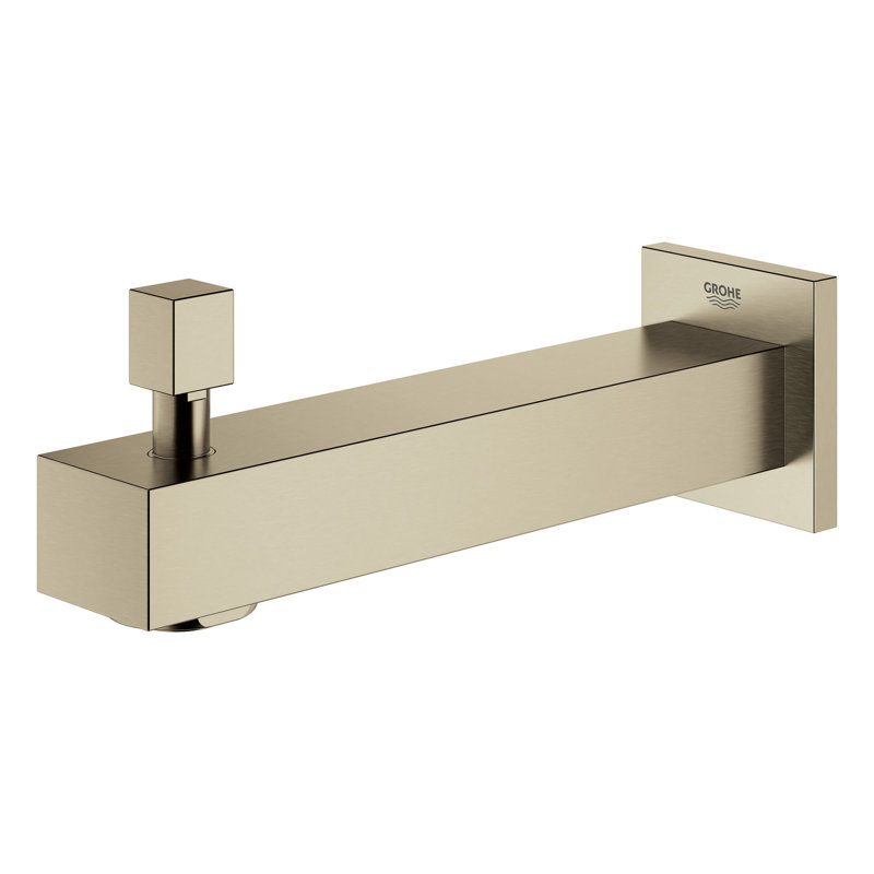 Garniture de robinet de baignoire murale à poignée simple Eurocube®, Nickel brossé