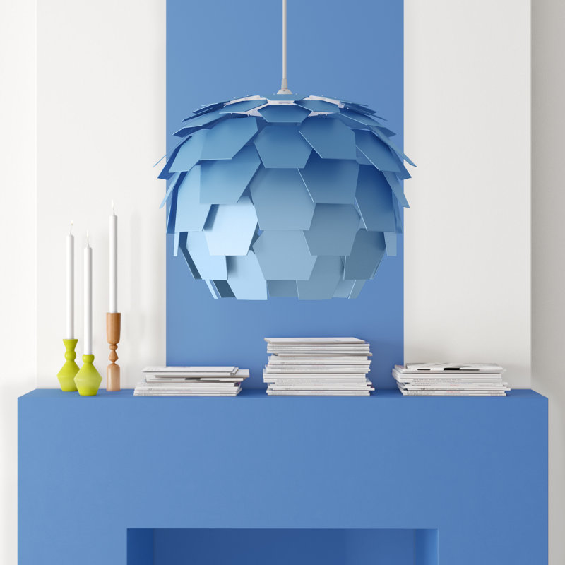 Carswell 1 - Light Unique/Statement Pendant, Blue, 176cm H x 60cm W x 60cm D