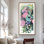 Melody of Fuchsia Flowers - Rose, reproduction d'art contemporain encadrée
