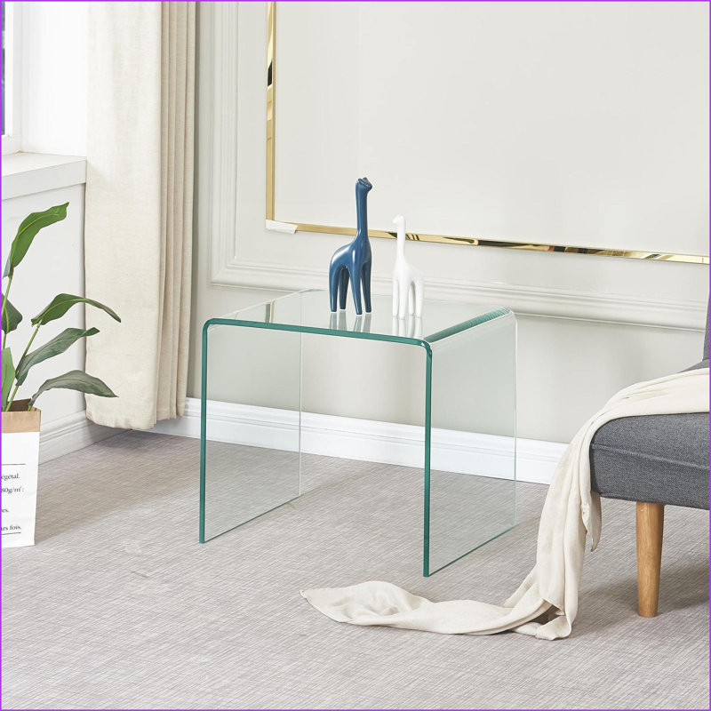 Table basse en verre trempé trempé - table de salon / d'extérieur transparente, facile à nettoyer et amp; Pas d'assemblage