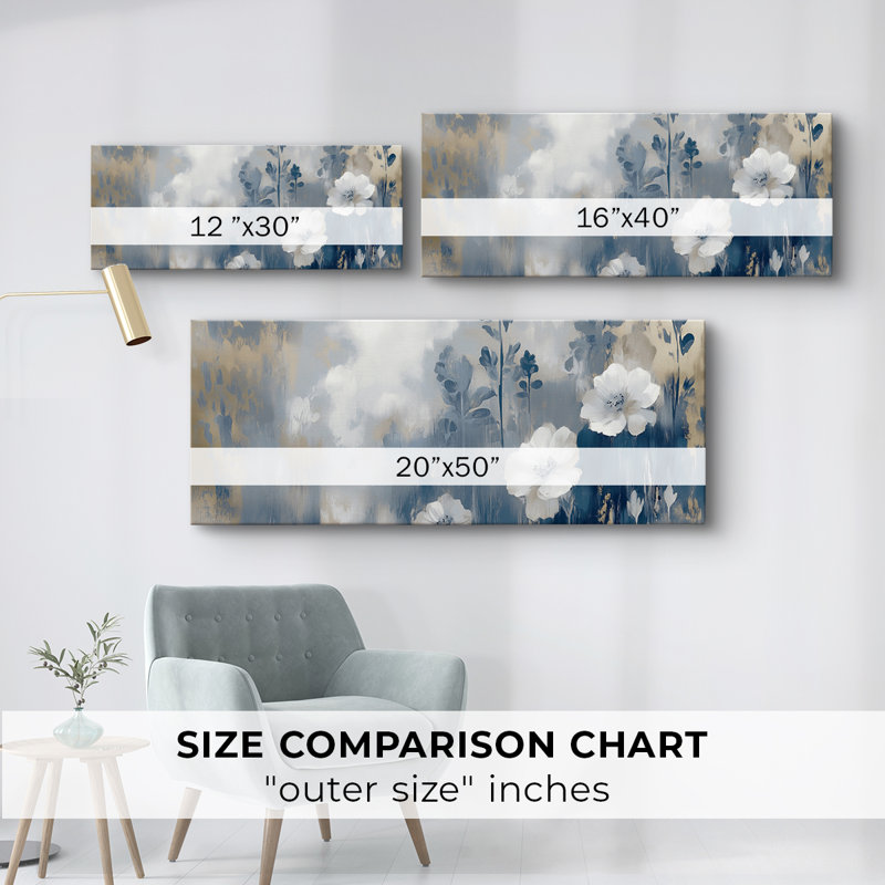 Botanical Series-CCCCLXIX- Toile tendue avec châssis - Prêt à accrocher, H 16 po x l 40 po