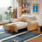3-in-1 Convertible Sofa Bed with Silent Rollers, Double Cushions, 800 lb Capacity for Small Spaces-649233813