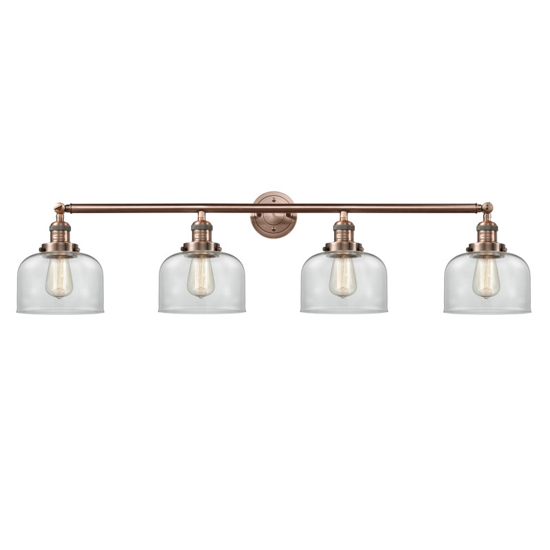Cochrane 4 - Light Dimmable Vanity Light, Clear, Antique Copper, Bulb Not Included