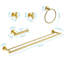 Porte-serviettes 5 pièces à fixer au mur - Design moderne en aluminium brossé doré, corrosion pour diverses pièces-533174632