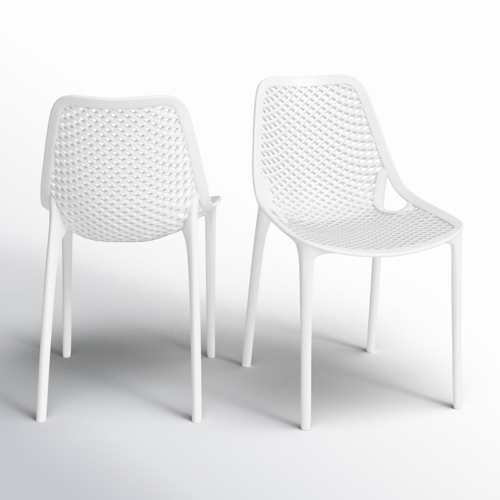 Farrah Stackable Patio Side Chair, White