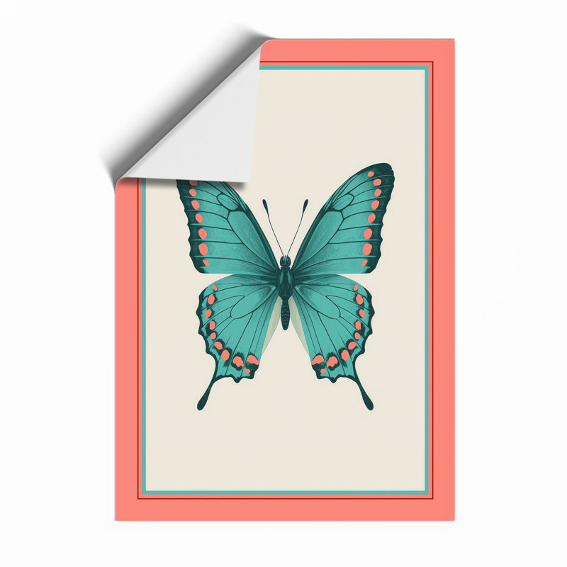 Symmetrical Butterfly Study Botanical - Framed Print, Unframed, A2 - 59.4 x 42.0 cm