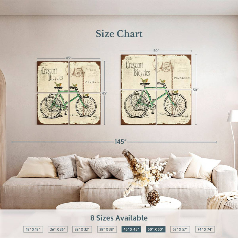 Mehar Bike Crescent Bicycles, 50" H x 50" W