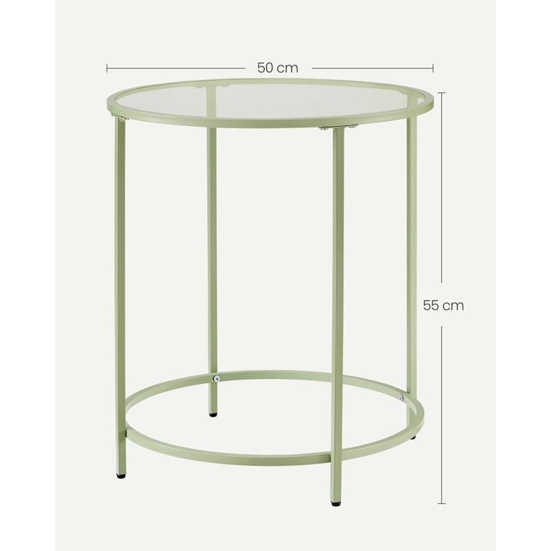 Deckland Glass Top End Table, Laurel Green, Transparent