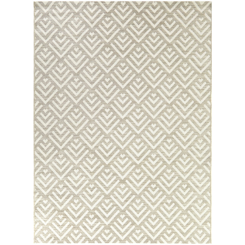 Tapis intérieur / extérieur beige Pauley, Rectangle 7 pi 10 po x 10 pi