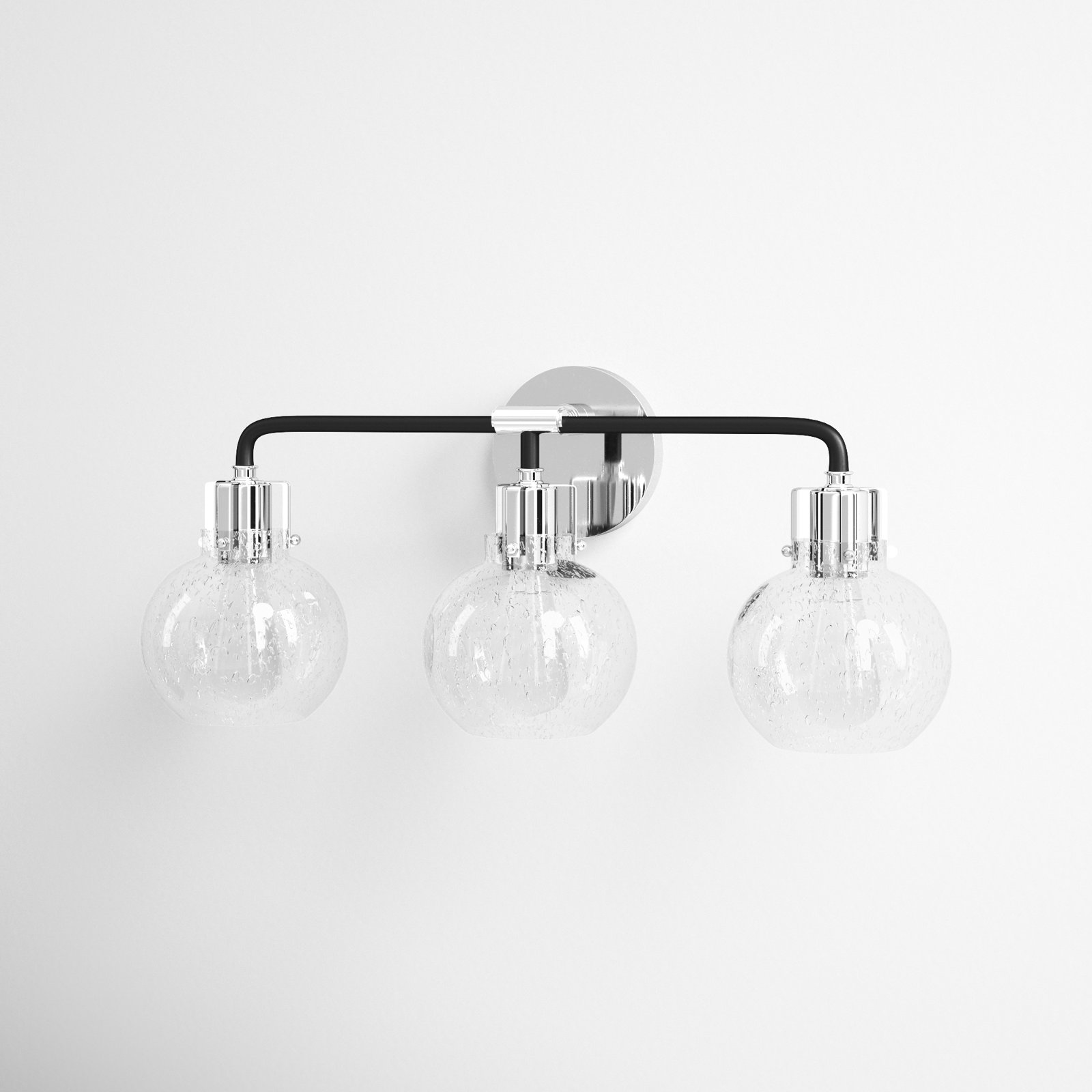 Byrne 3-Light Vanity Light, Polished Nickel/Textured Black