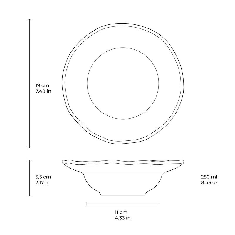 Handcrafted Latte Porcelain Deep Rim Salad/Dessert Plates, Set of 4