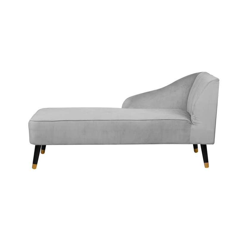 Upholstered Chaise Lounge, Light Grey