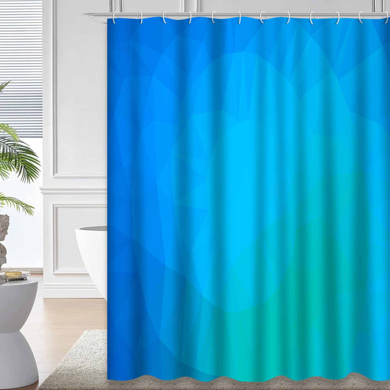 Rideau de douche bleu clair avec 12 crochets, 72" L x 78" W