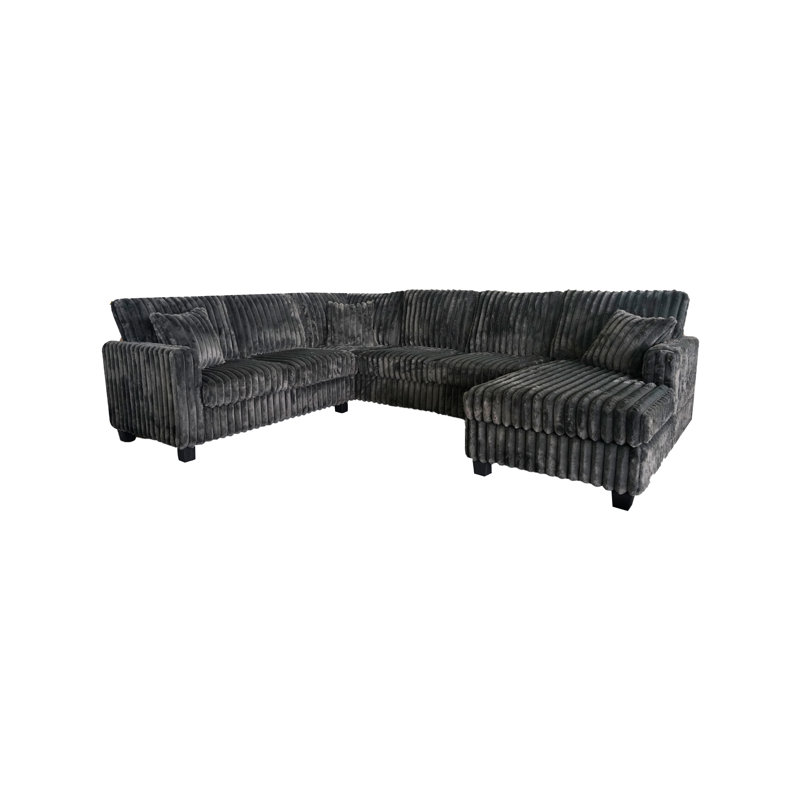 Plush Soft 6-Person U-Shaped Sectional Sofa with Chaise, Dusk Polyester