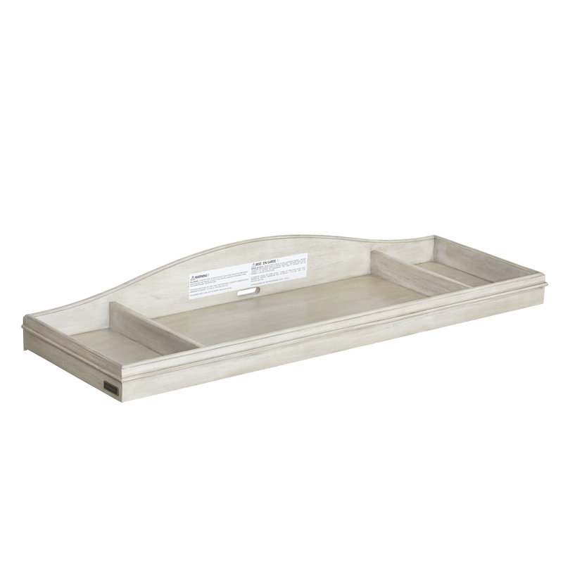 Charleston White Wood Changing Topper with Side Compartments