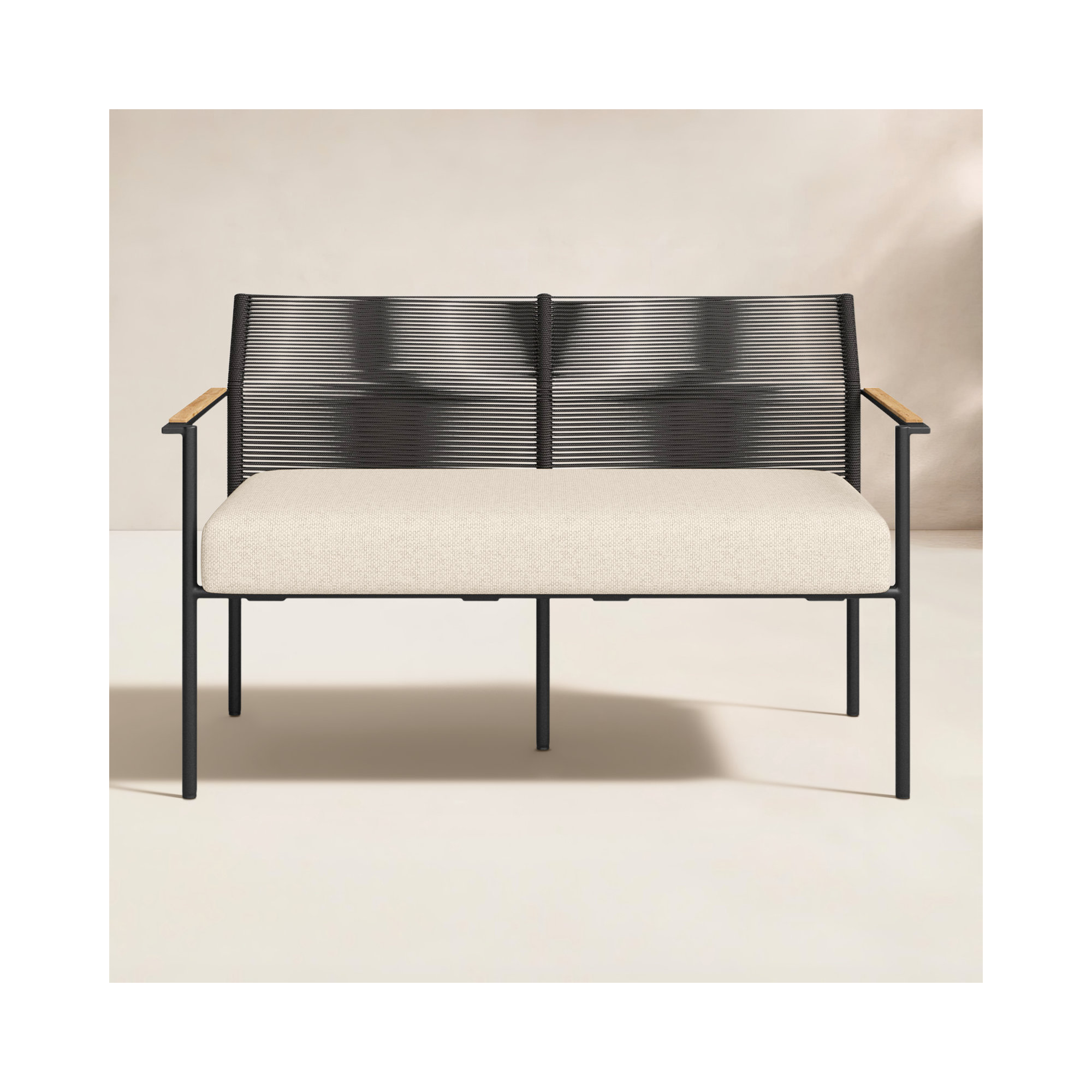 Woburn 48'' Wide Powder Coated Aluminum Loveseat with Cushions