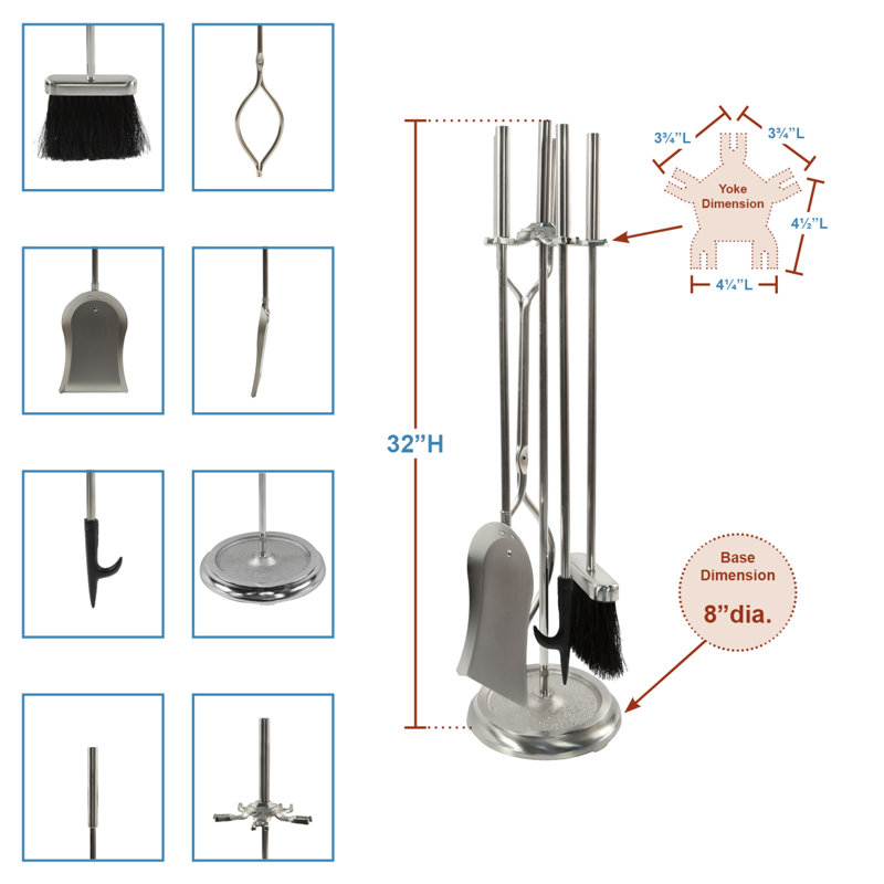 Arun Iron Fireplace Tool Set