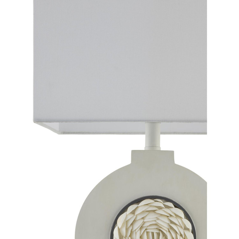 Lampe de table Bufard, Blanc / Blanc