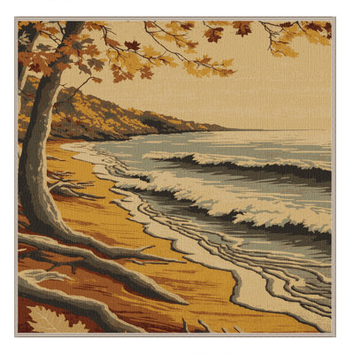 Washable Autumn Coast Coastal Area Rug