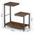 G-Shaped Corner Side Table, Rustic Brown, With Storage Shelf, Perfect For Small Spaces