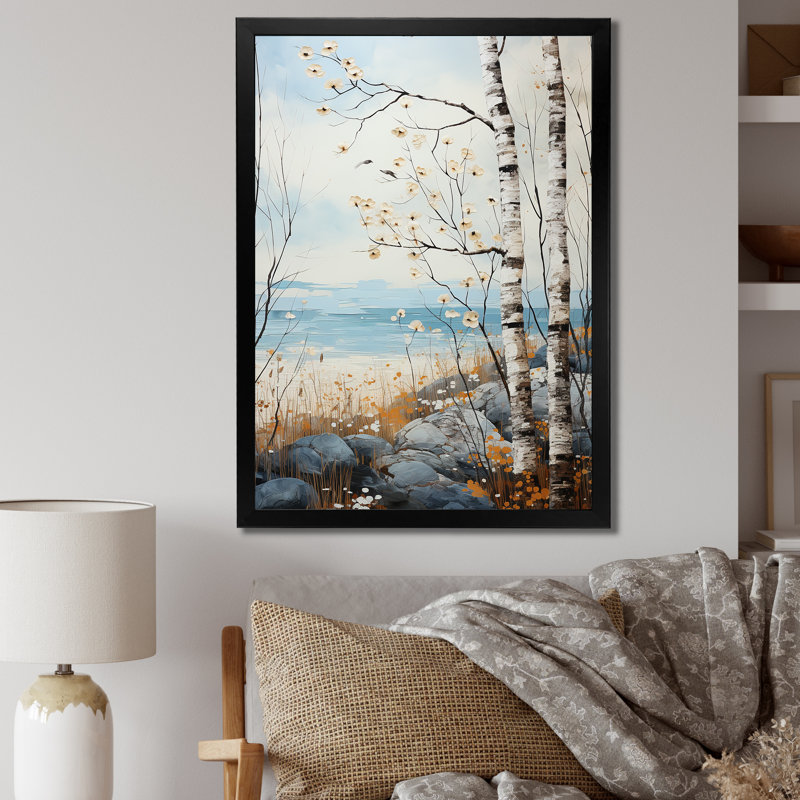 «Braflin Beige Modern Scandinavian Serenade Pastoral», reproduction sur toile, H 20 po x l 12 po x P 1 po, Cadre photo noir