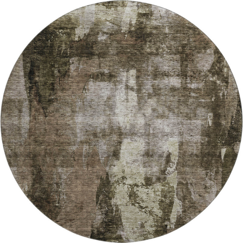 Premium Machine Washable Dahl AMF1077 Modern Rug, Round 8'