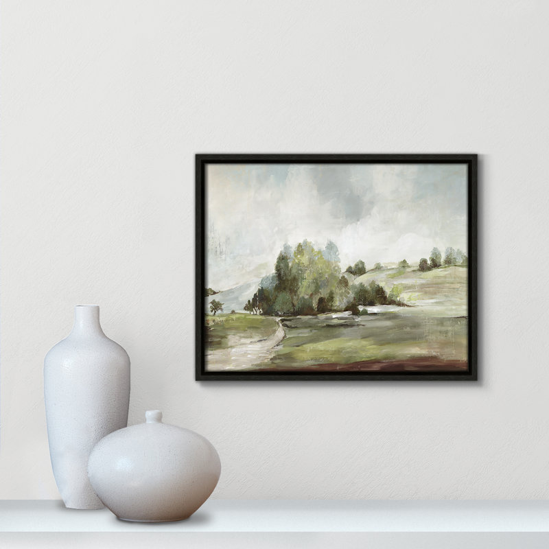 Concorde Green Country Road by Allison Pearce - Floater Frame Print on Canvas, 12.5" H x 15.5" W, Black